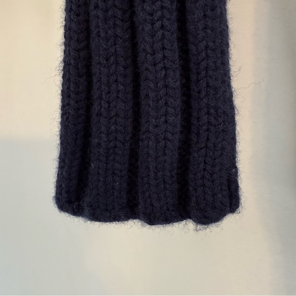 Athleta 100% Merino Wool Cable Knit Turtleneck Sweater Navy Women’s Small - Picture 7 of 11